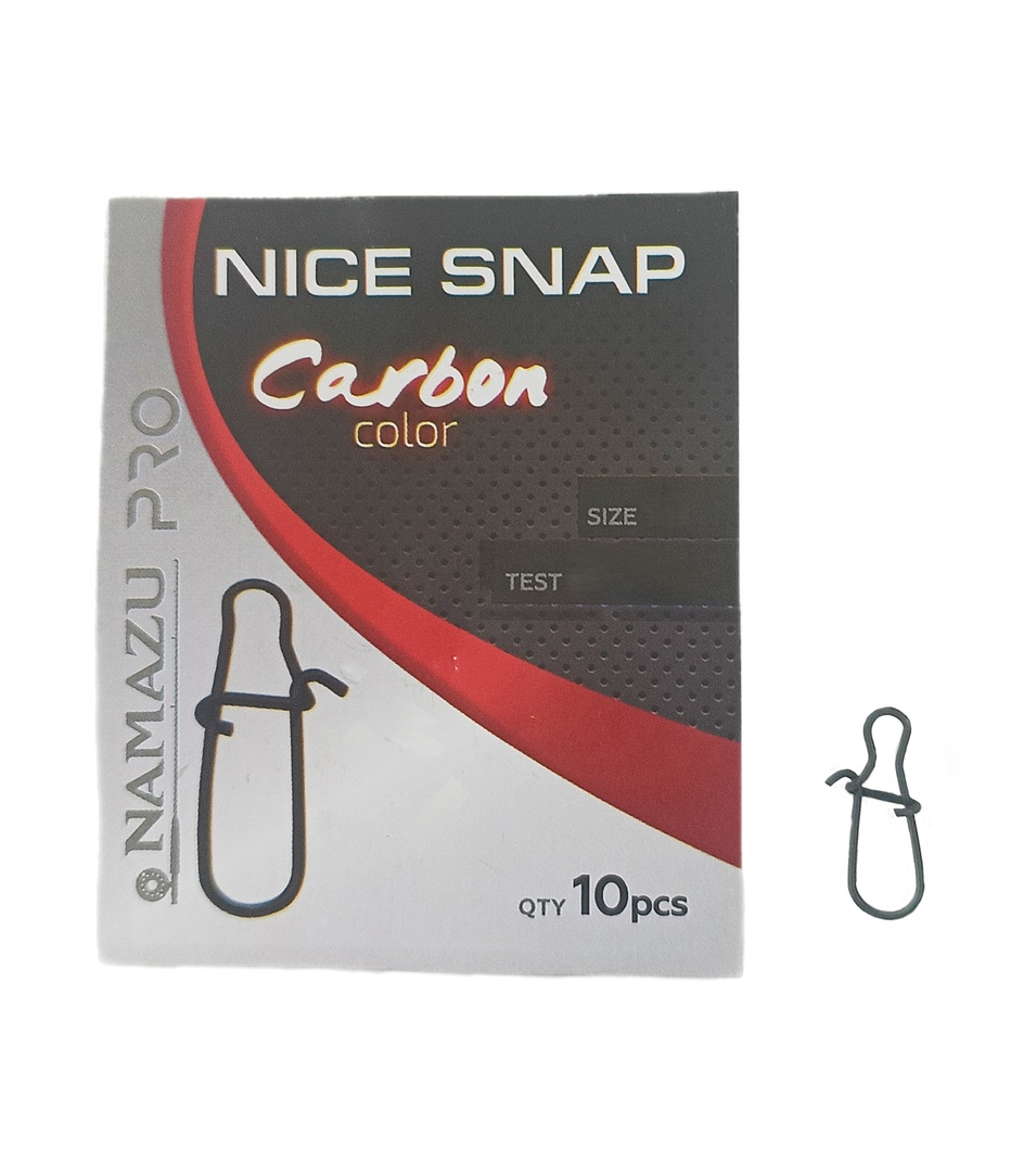 Карабин Namazu Pro NICE SNAP, цв. Carbon, р. 00, test-9 кг (уп. 10 шт.)/2000/