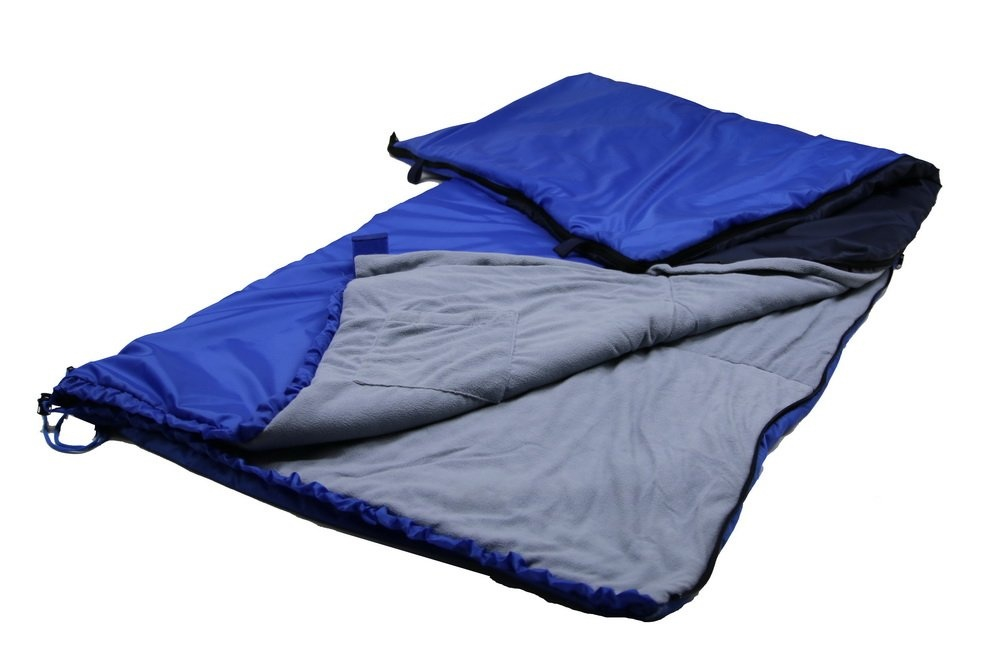 Мешок спальный, одеяло без подголовника, 180*75, темп. до + 5, вес 0,8кг,цв. тем.синий (59-006)