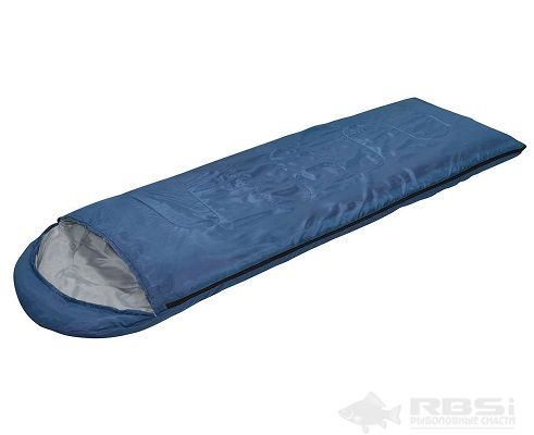 Мешок спальный, одеяло с подголовником, 210*75, темп. до -12, вес 1,8кг, цв. темно-синий (59-004)