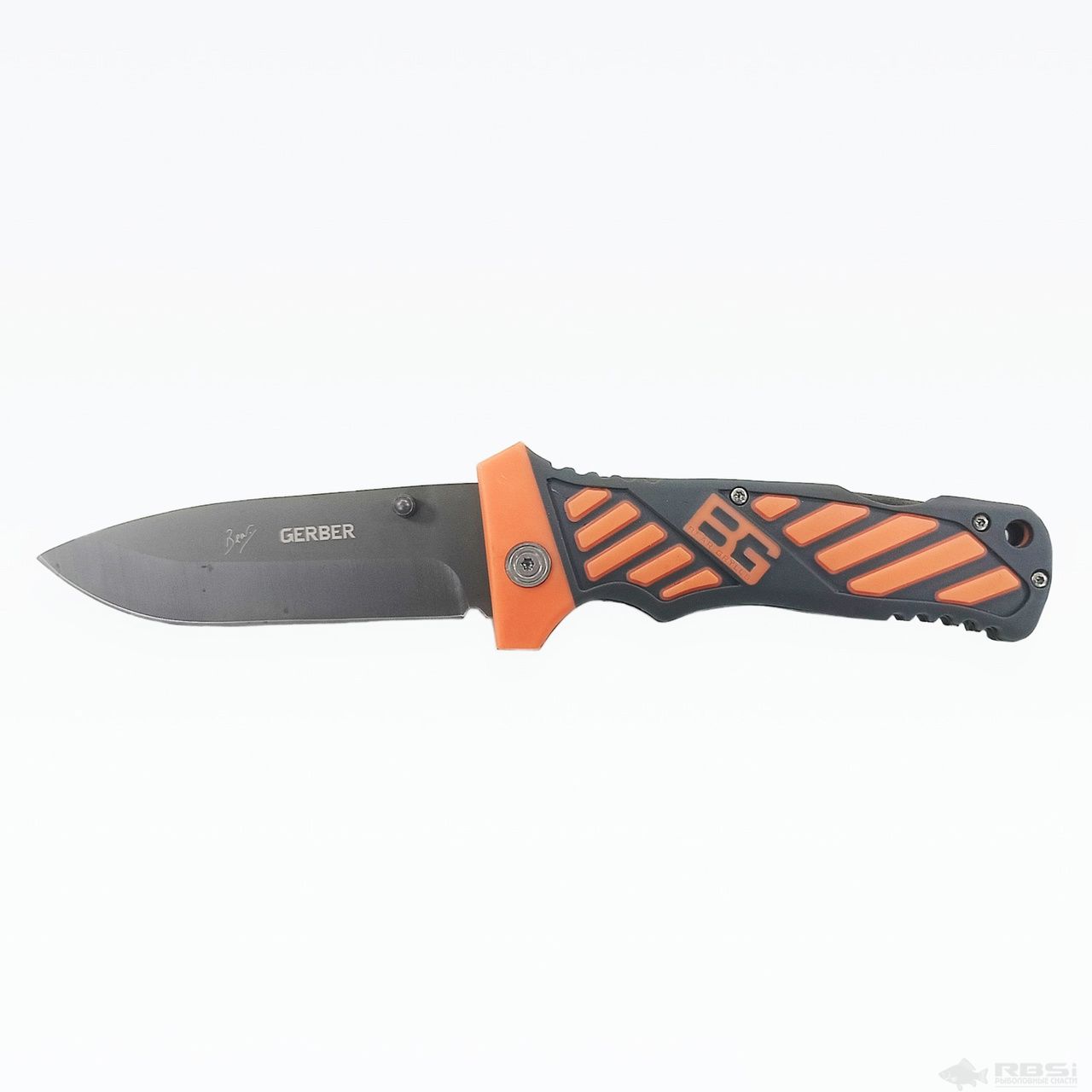 Нож BG складной, 215мм, длина клинка 100мм., черно/оранж.,в чехле (BG20)