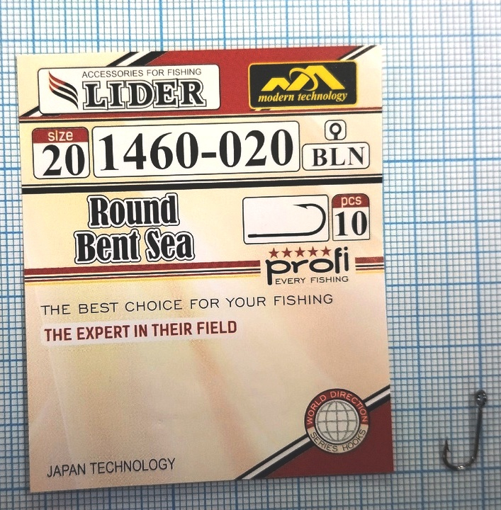 крючок /LIDER/ ROUND BENT SEA (BLN) №20 (уп.10шт) 1460-020