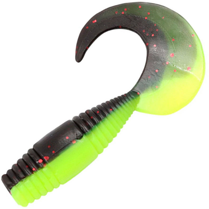 Твистер YAMAN PRO Spry Tail, р.1,5 inch, цвет #32 - Black Red Flake/Chartreuse (уп. 10 шт.)