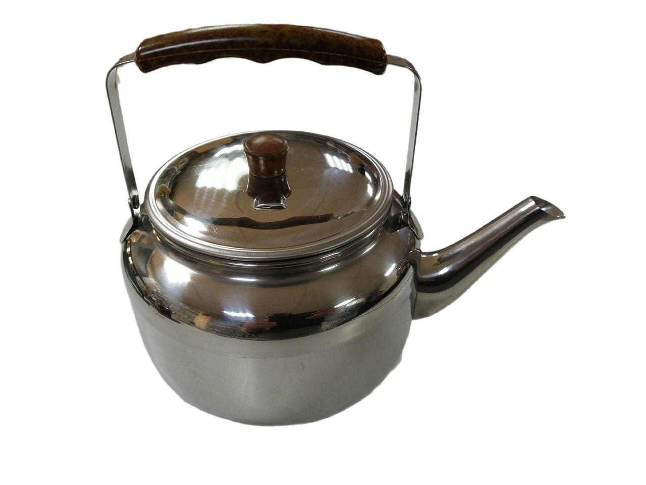 Чайник походный, 2,0л, нержавеющая сталь, терморучки коричневые(118-007)(48)