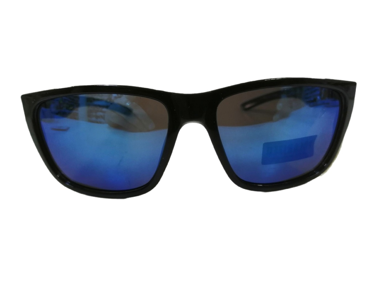 Очки для рыбалки, поляризационные, линзы зеркальные синие, оправа черная (P9025 C-4)