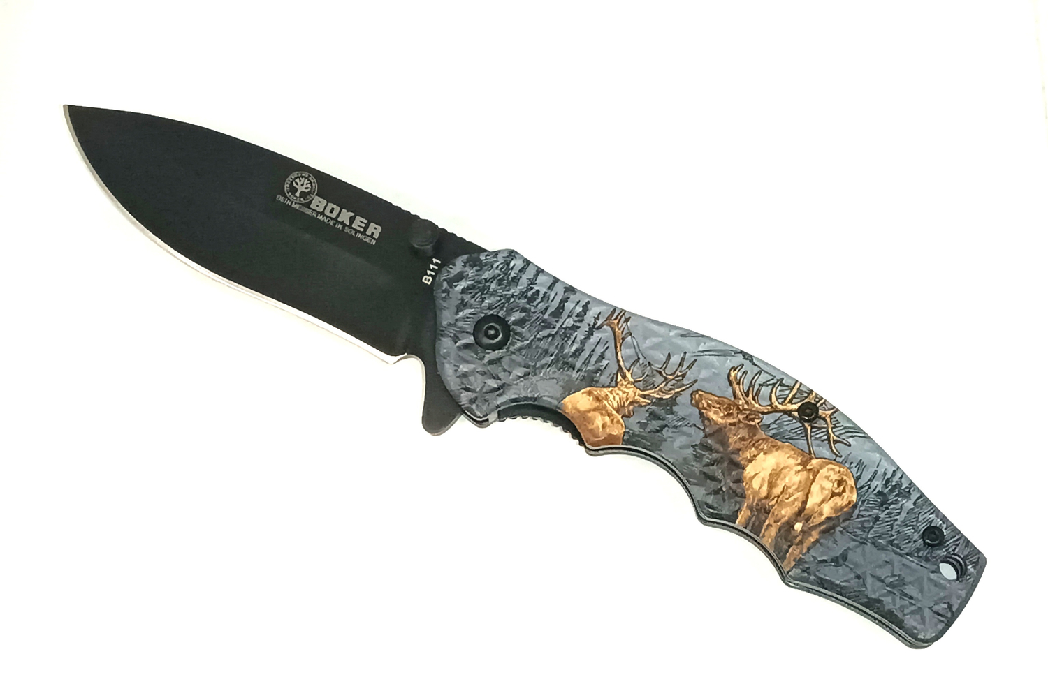 Нож BOKER ЛОСЬ складной, пластиковая рукоять - 11,5см, длина - 20см, с фиксатором, бол. (B111)