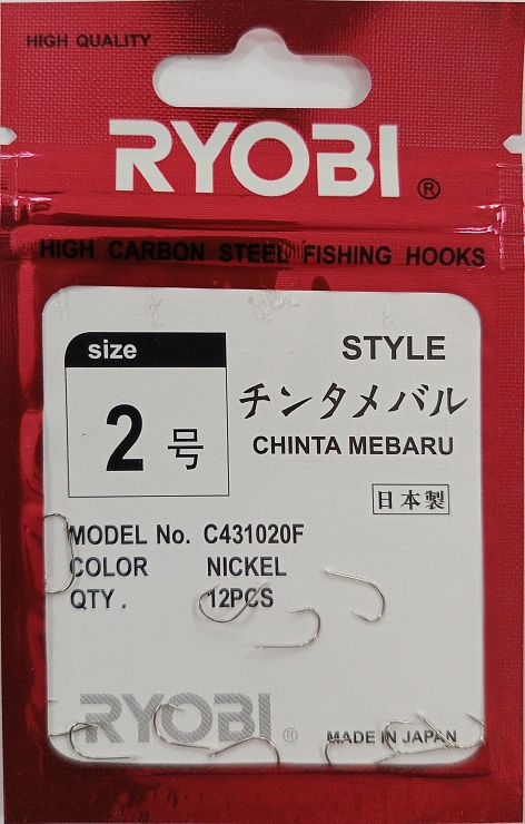 RYOBI CHINTA MEBARU FLATTED NICKEL #2 уп.5 пакет.