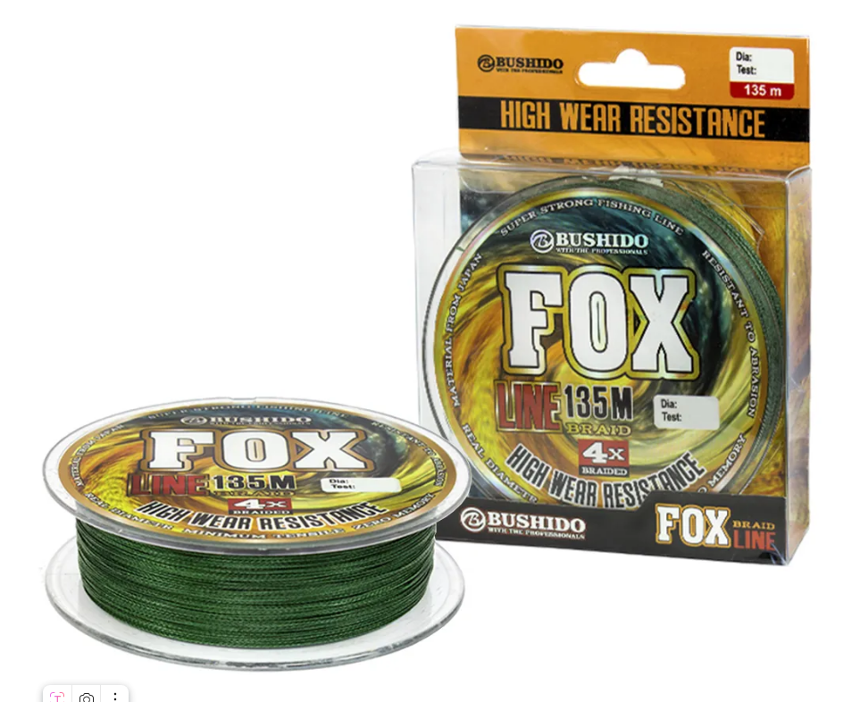 Плет. шнур /BUSHIDO/ FOX LINE Х-4 (135m) 0,12мм (тёмно-зеленый) 9.10кг